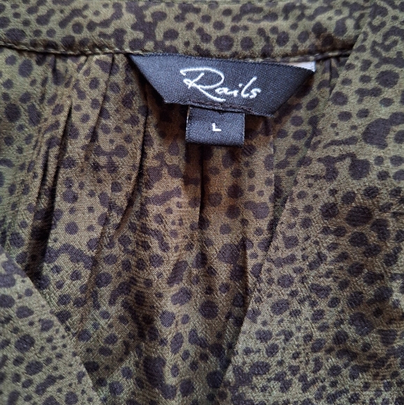 NEW Rails Jasmine mini dress speckle drop smock waist blouson size Large - Picture 10 of 10